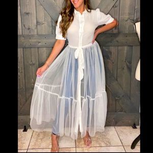 NWOT Tulle Shirt Dress/Coverup